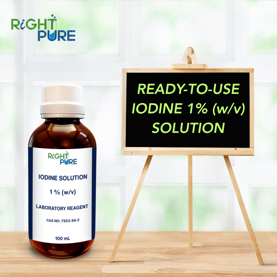Iodine Solution 1% (w/v) | Laboratory Reagent Grade for Scientific & Educational Use | Analytical Reagent in Amber Bottle