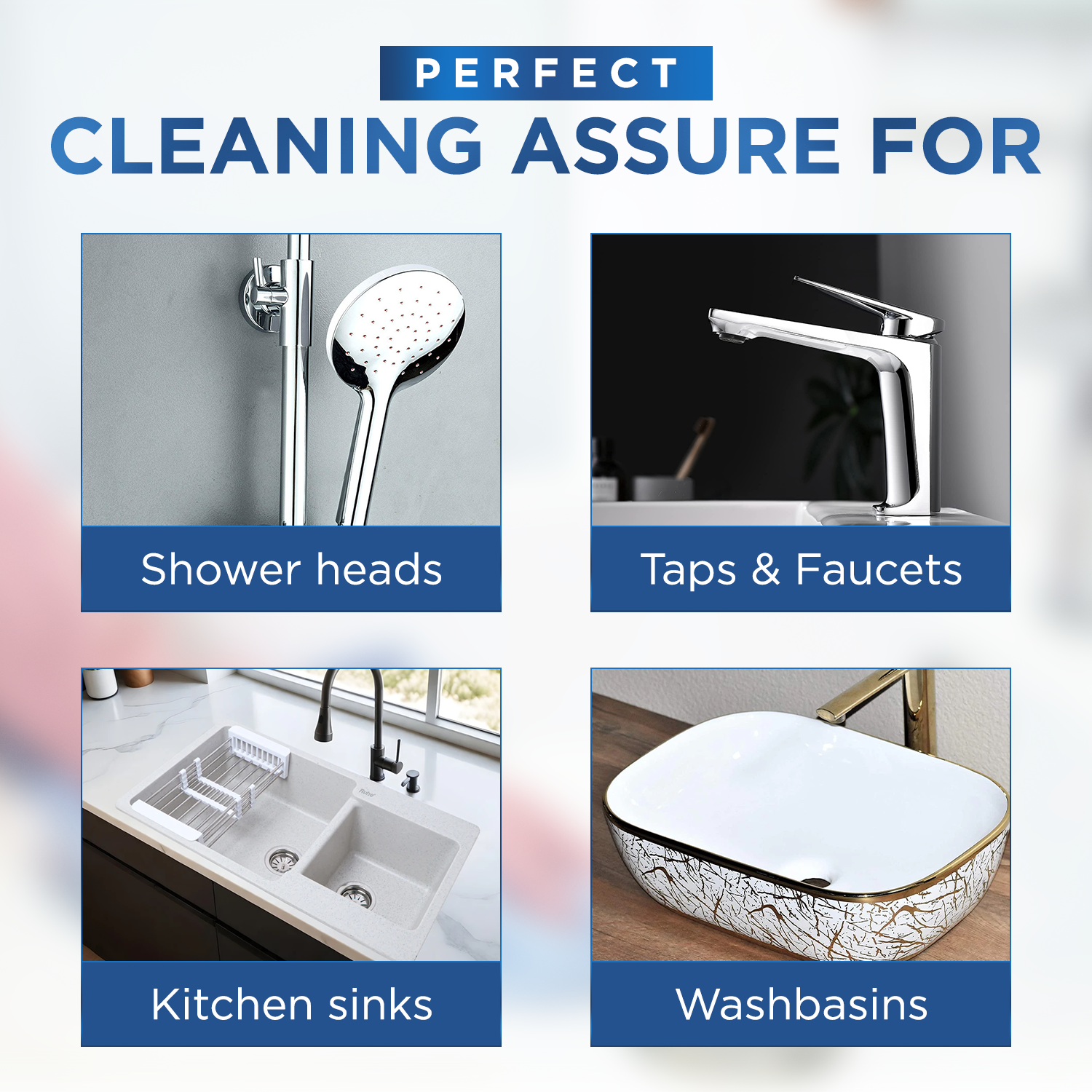 Tap & Shower Cleaner Spray | Removes Limescale, Hard Water Stains & Soap Scum | Highly Effective Formula for Sparkling Shine | Ideal for Chrome Glass Steel Porcelain Ceramic