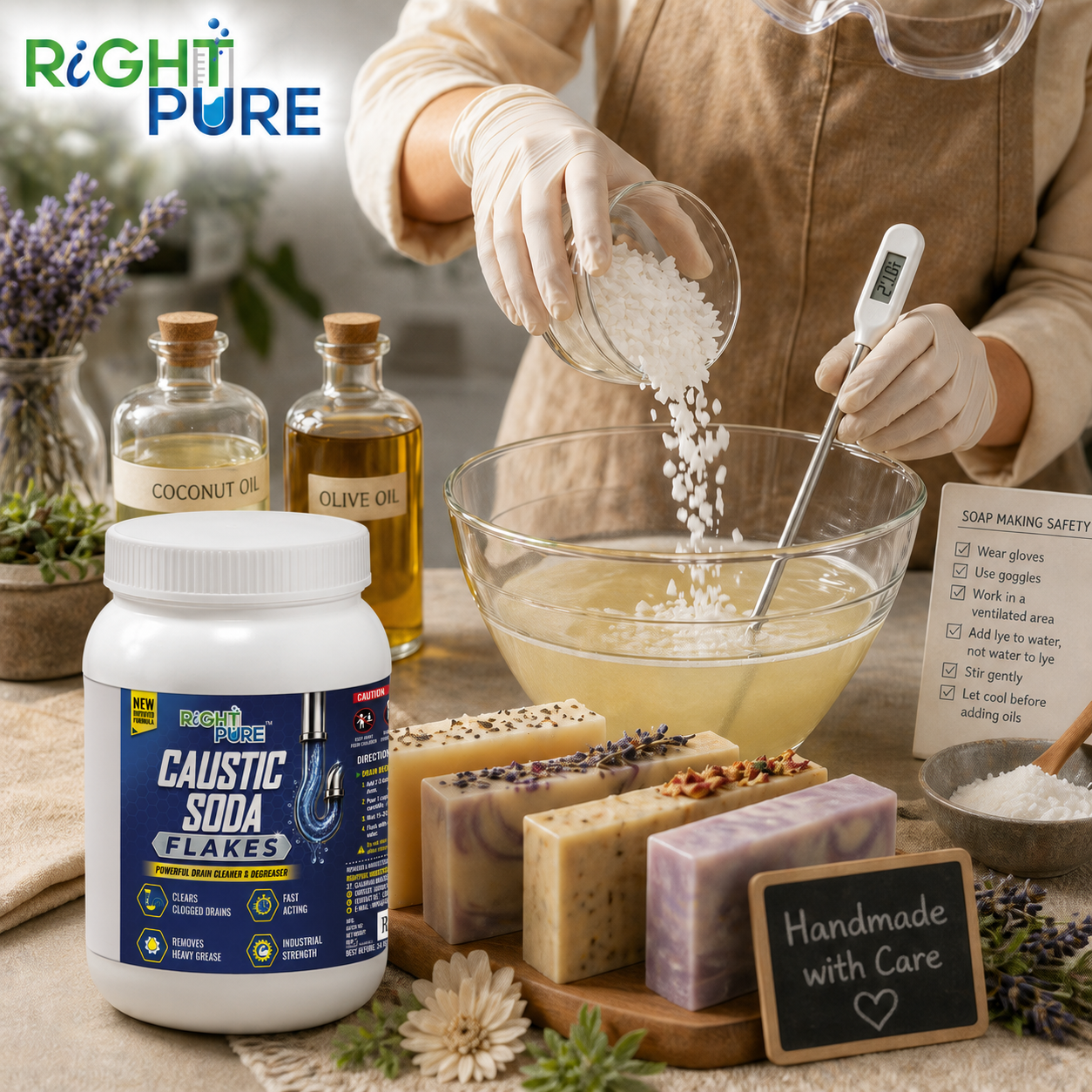 Caustic Soda Flakes for Drain Cleaning & Degreasing | Fast Acting Heavy Grease Remover for Pipes, Kitchen & Industrial Use