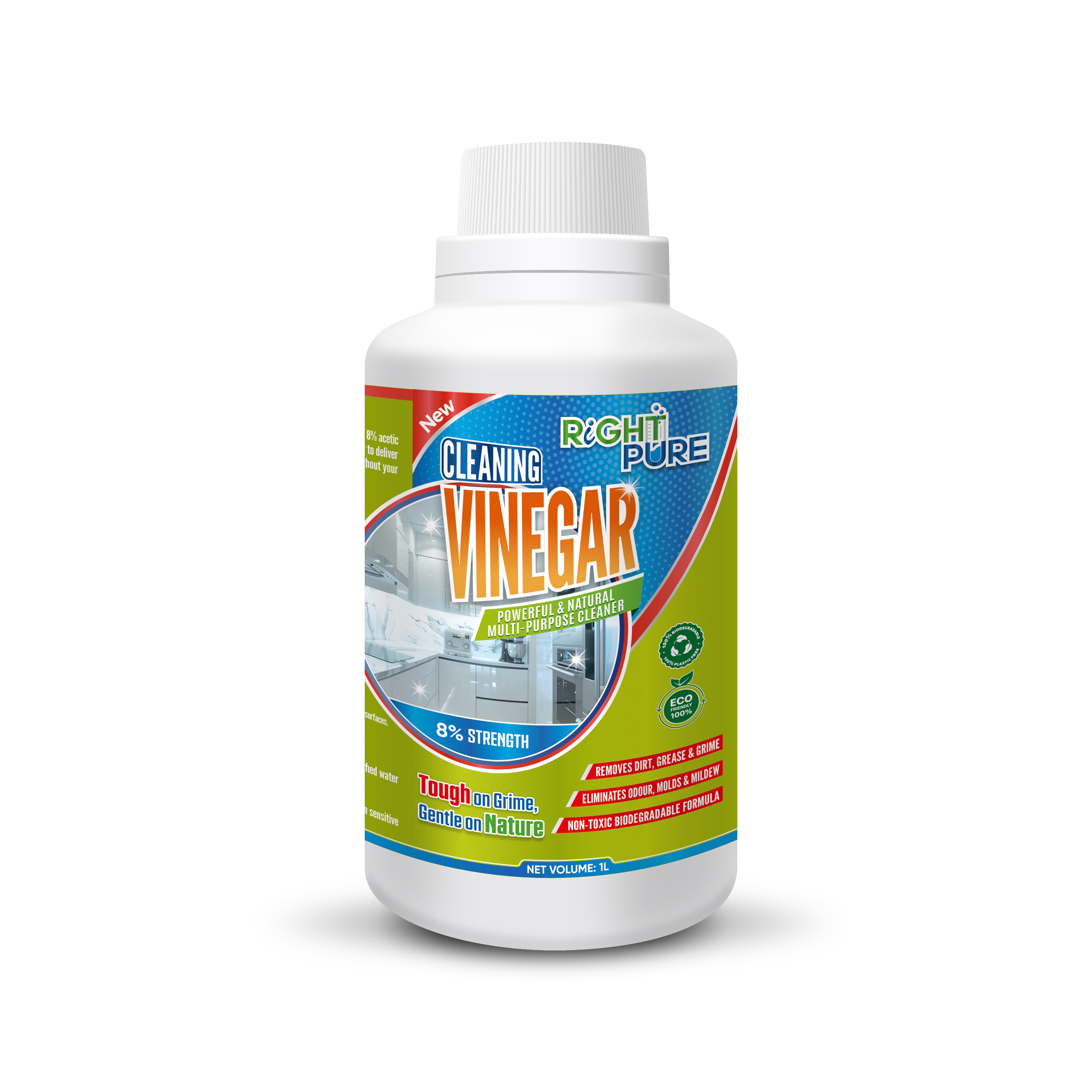 Cleaning Vinegar | 8% Strength | Multi-Purpose Natural Cleaner for Home, Kitchen, Glass, Floor & Appliances | Eco-Friendly & Biodegradable