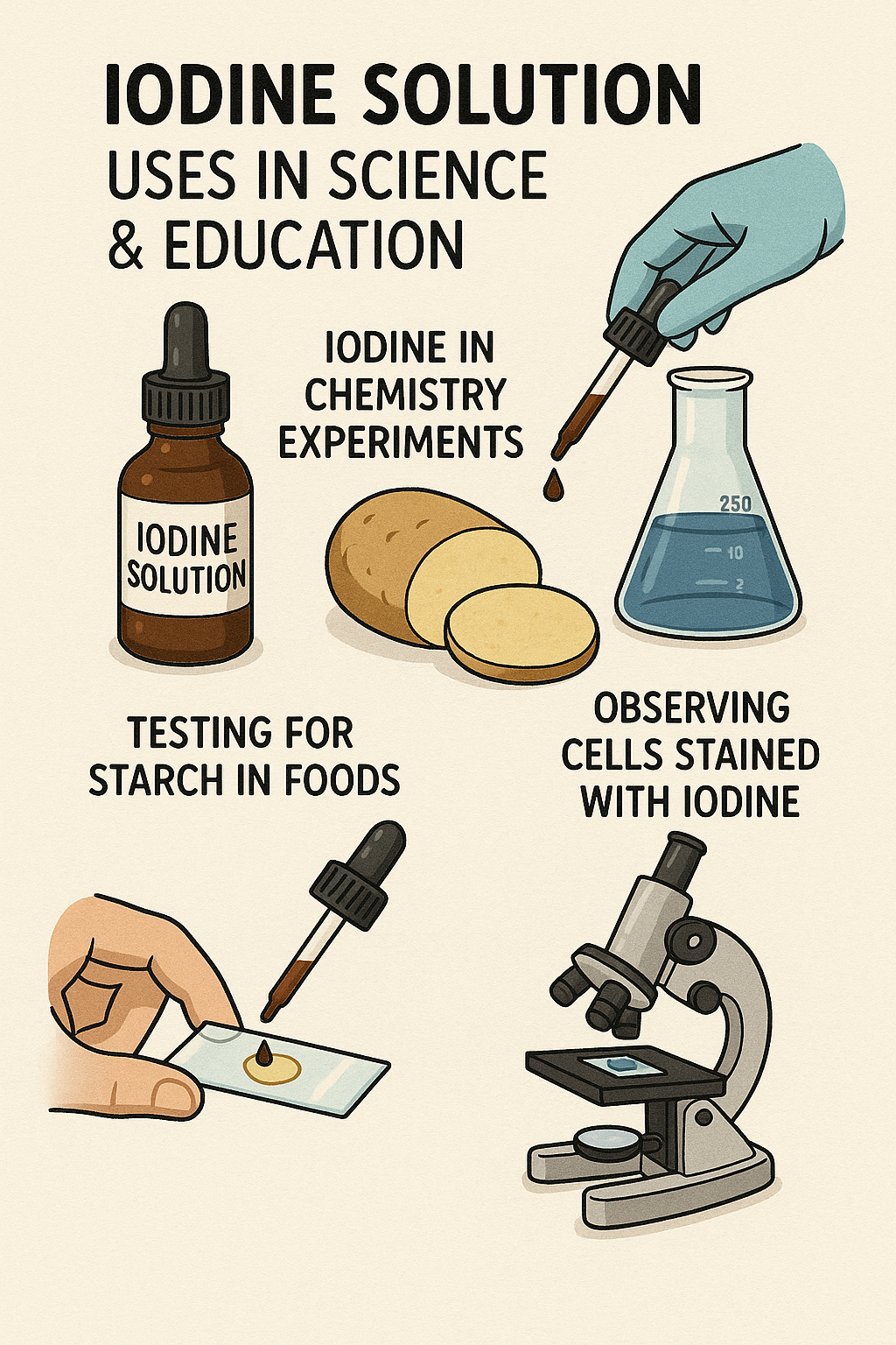 Iodine Solution 1% (w/v) | Laboratory Reagent Grade for Scientific & Educational Use | Analytical Reagent in Amber Bottle