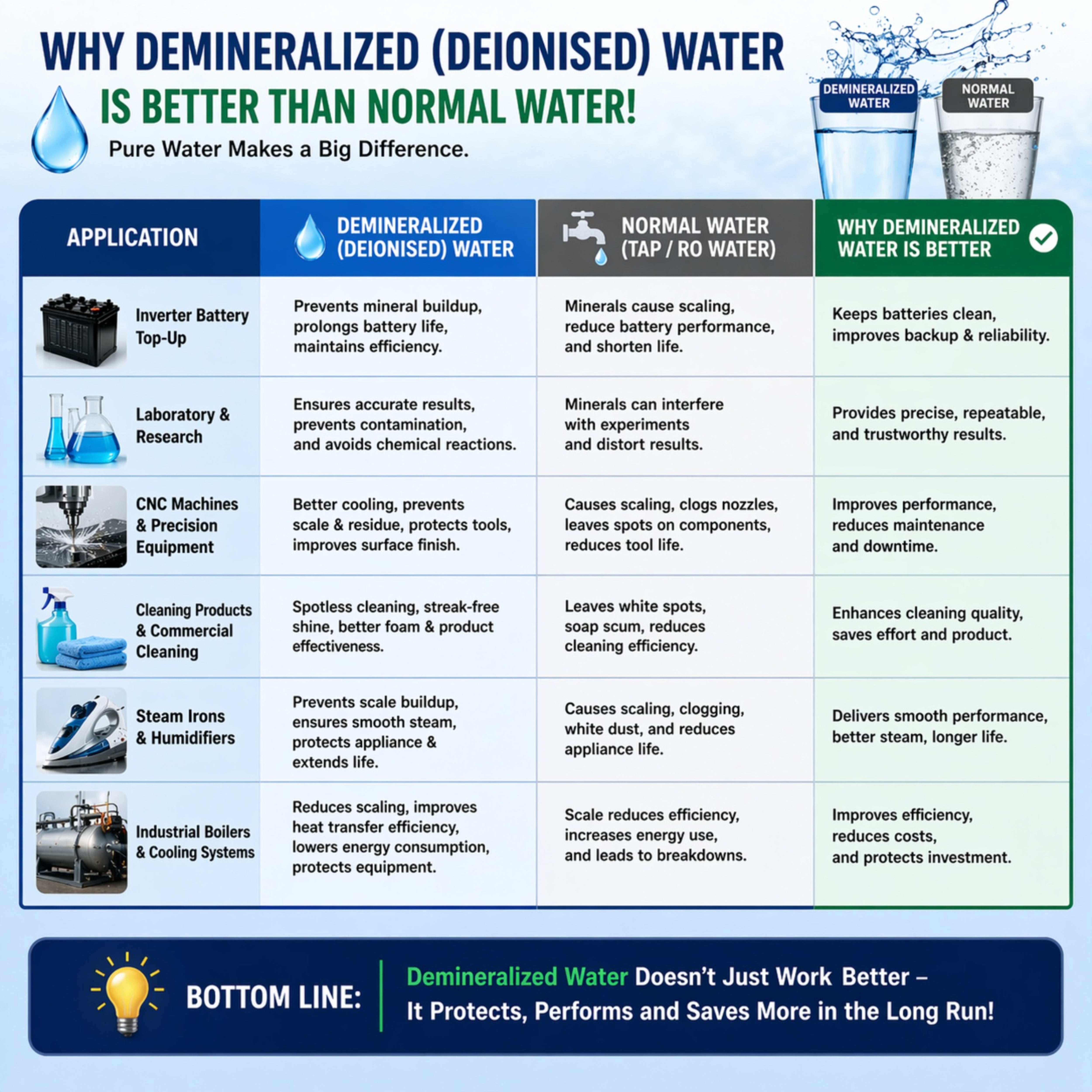 Demineralised Water (DM Water) | Ultra Pure Deionised & Distilled Zero TDS Water for Inverter Battery, Car Radiator, Steam Iron, Laboratory & Industrial Use