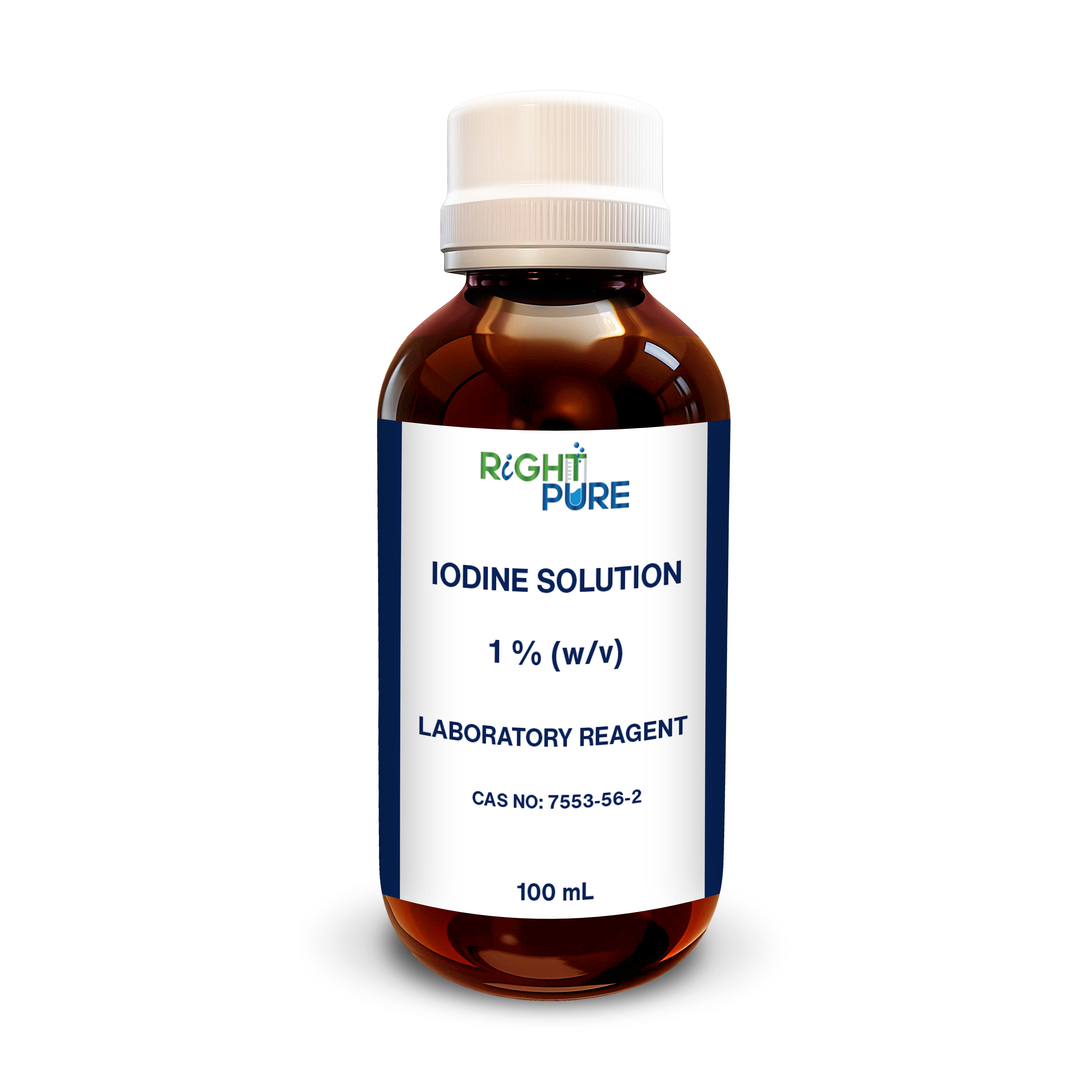 Iodine Solution 1% (w/v) | Laboratory Reagent Grade for Scientific & Educational Use | Analytical Reagent in Amber Bottle