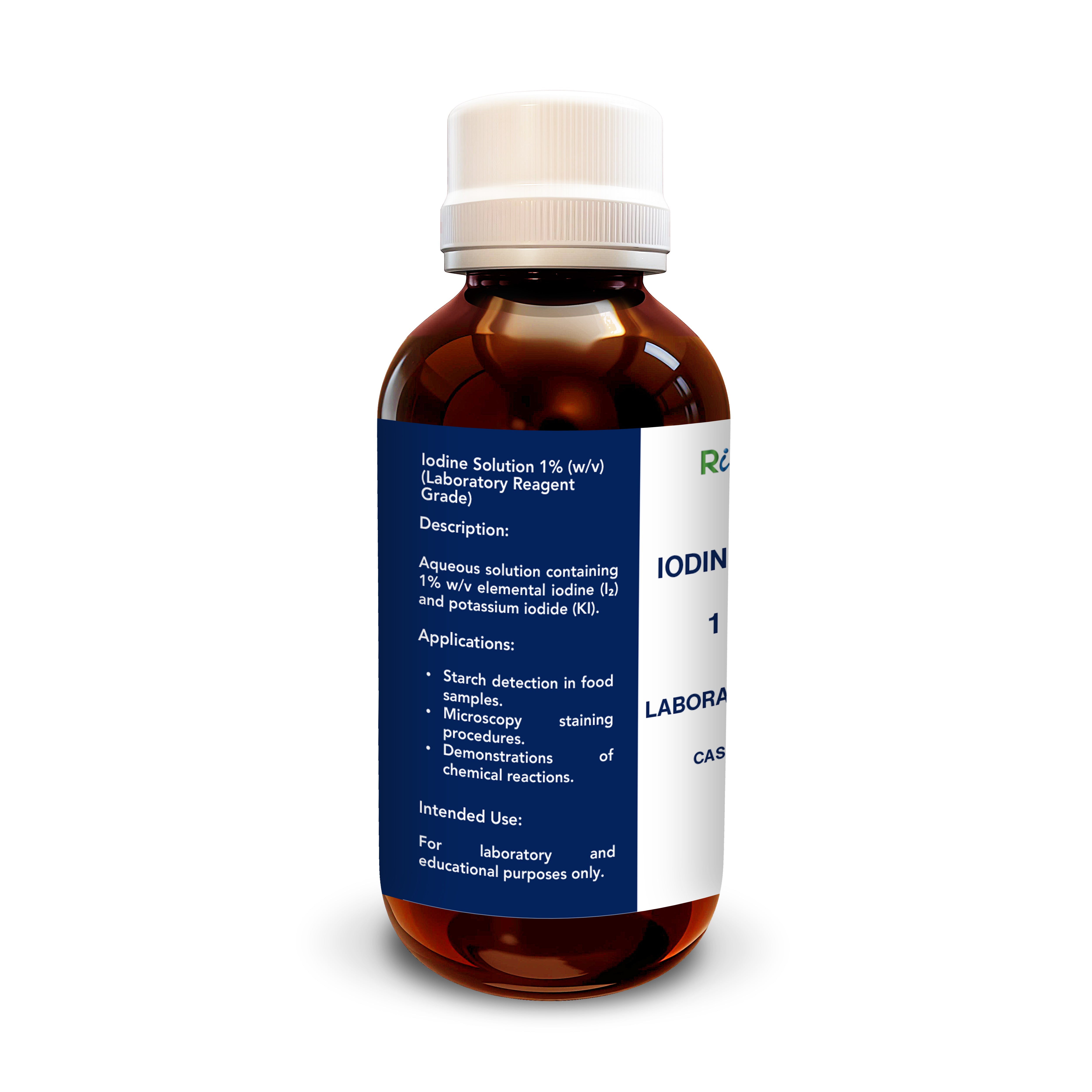 Iodine Solution 1% (w/v) | Laboratory Reagent Grade for Scientific & Educational Use | Analytical Reagent in Amber Bottle