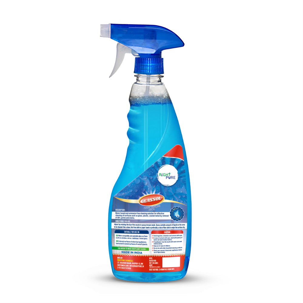 Glass Cleaner Spray For Home & Kitchen Ammonia-Free Non-Toxic Non-Corrosive Ensures Streak-Free Shine