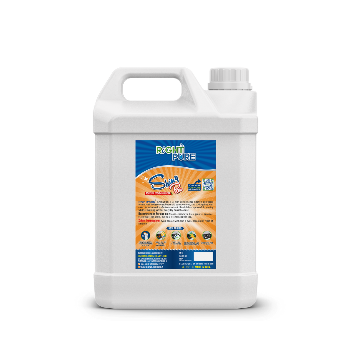 ShinyPan Powerful Kitchen Degreaser | Heavy Duty Oil & Grease Remover | Multipurpose Cleaner for Stove, Chimney, Oven, Tiles & Kitchen Surfaces | Commercial & Home Use