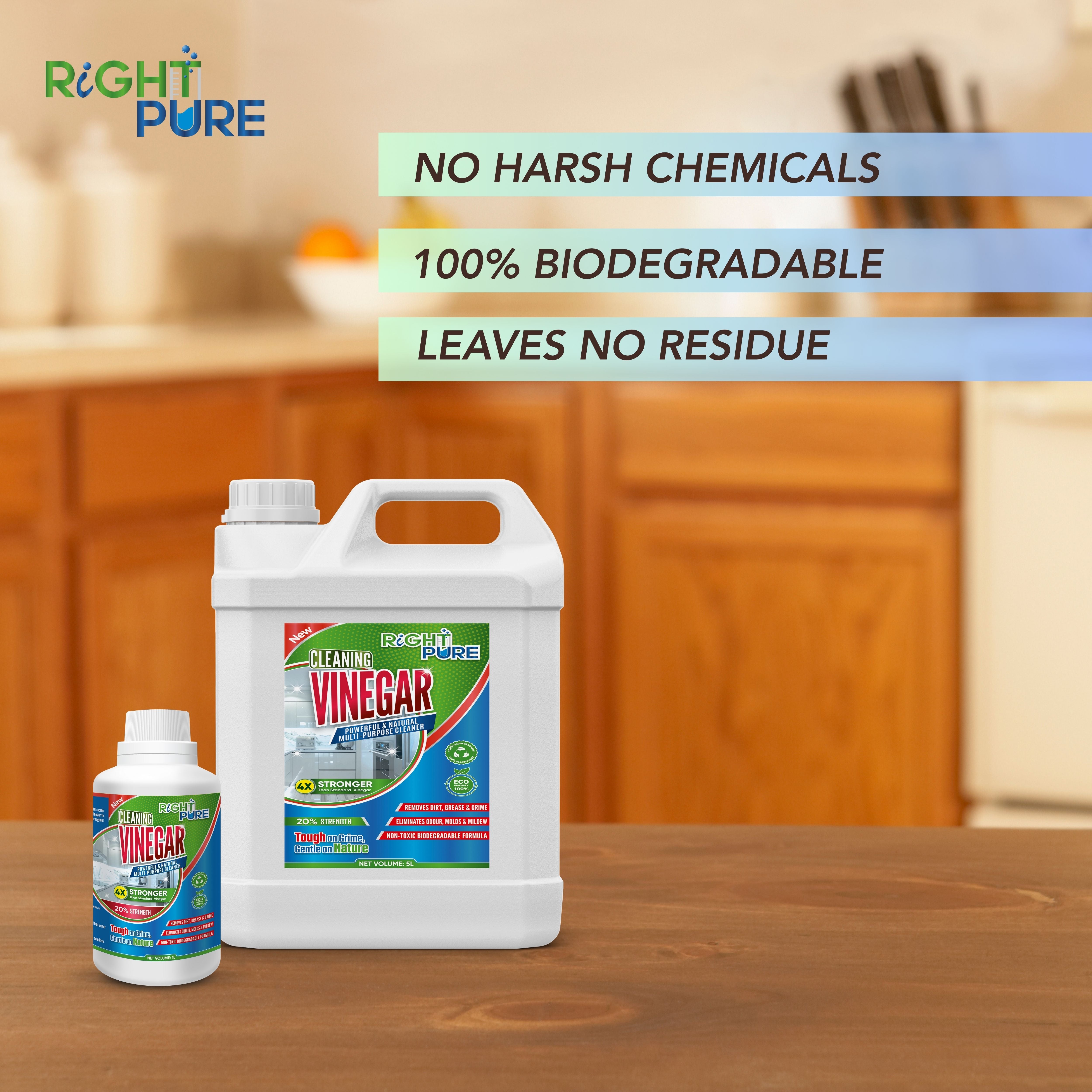 Cleaning Vinegar 20% Strength | Industrial Grade Concentrate | Natural Multi-Purpose Cleaner for Limescale, Rust, Mold, and Tough Stains | Eco-Friendly, Non-Toxic, Biodegradable