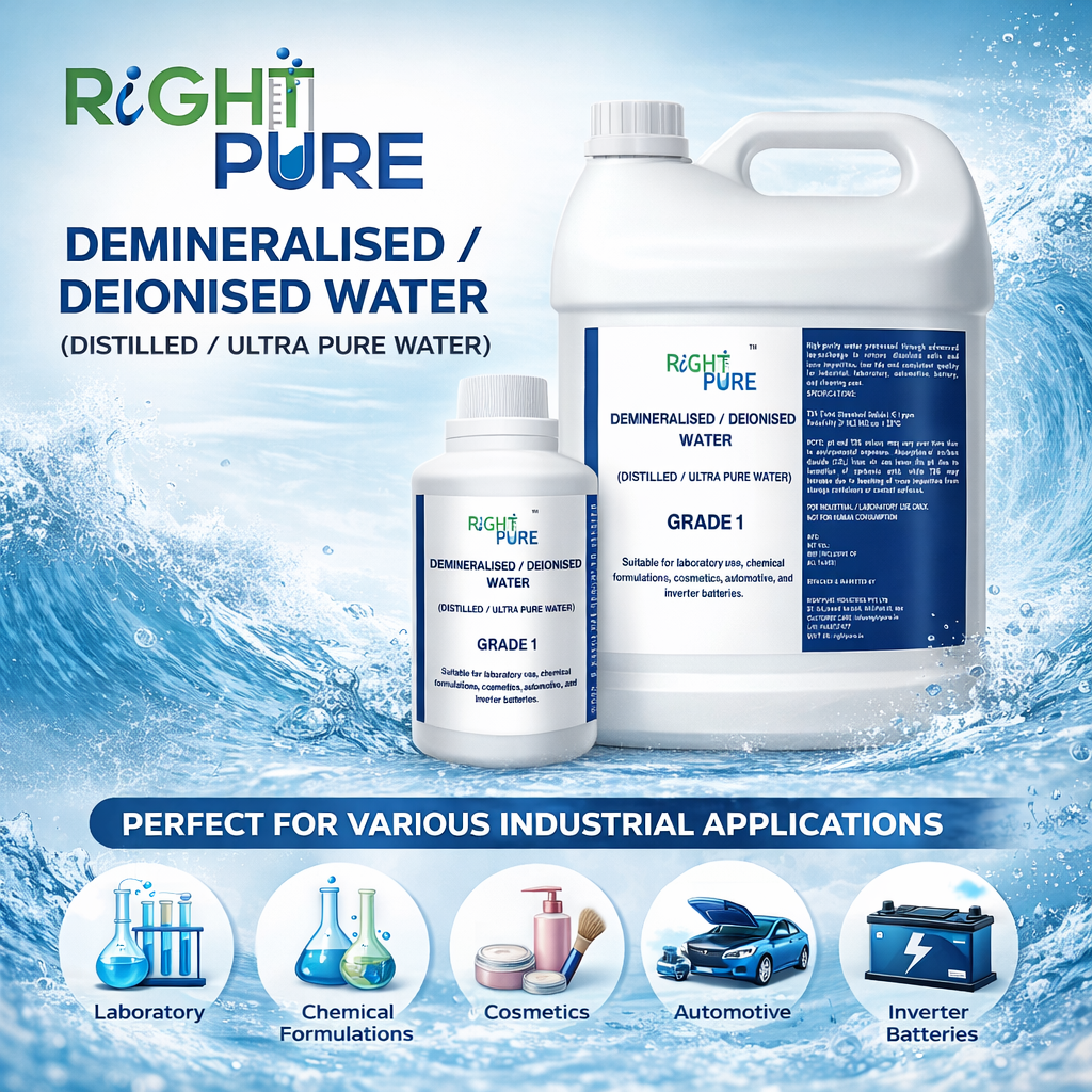 Demineralised Water (DM Water) | Ultra Pure Deionised & Distilled Zero TDS Water for Inverter Battery, Car Radiator, Steam Iron, Laboratory & Industrial Use