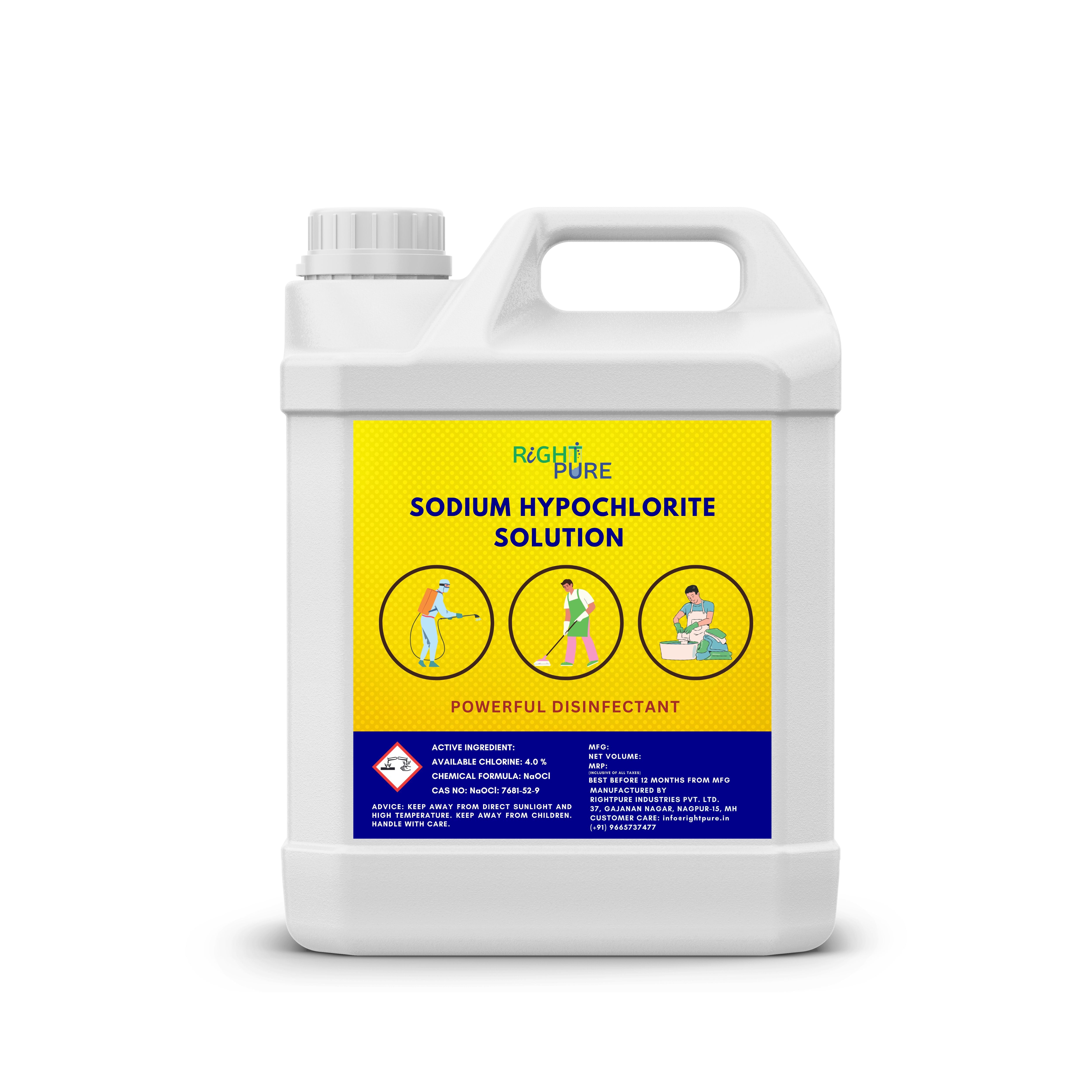 Sodium Hypochlorite Solution 5% Available Chlorine | Industrial & Commercial Grade Liquid Bleach