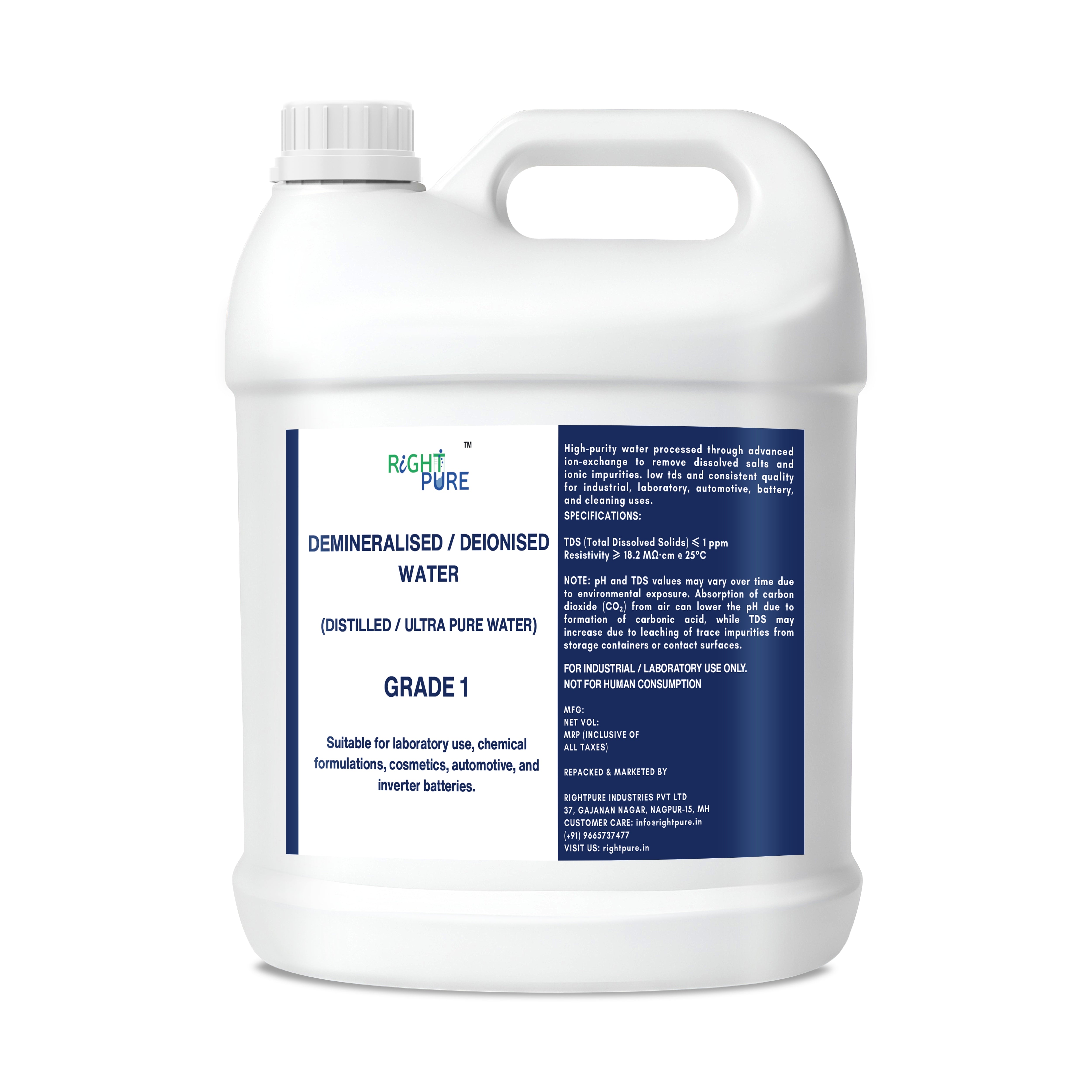 Demineralised Water (DM Water) | Ultra Pure Deionised & Distilled Zero TDS Water for Inverter Battery, Car Radiator, Steam Iron, Laboratory & Industrial Use