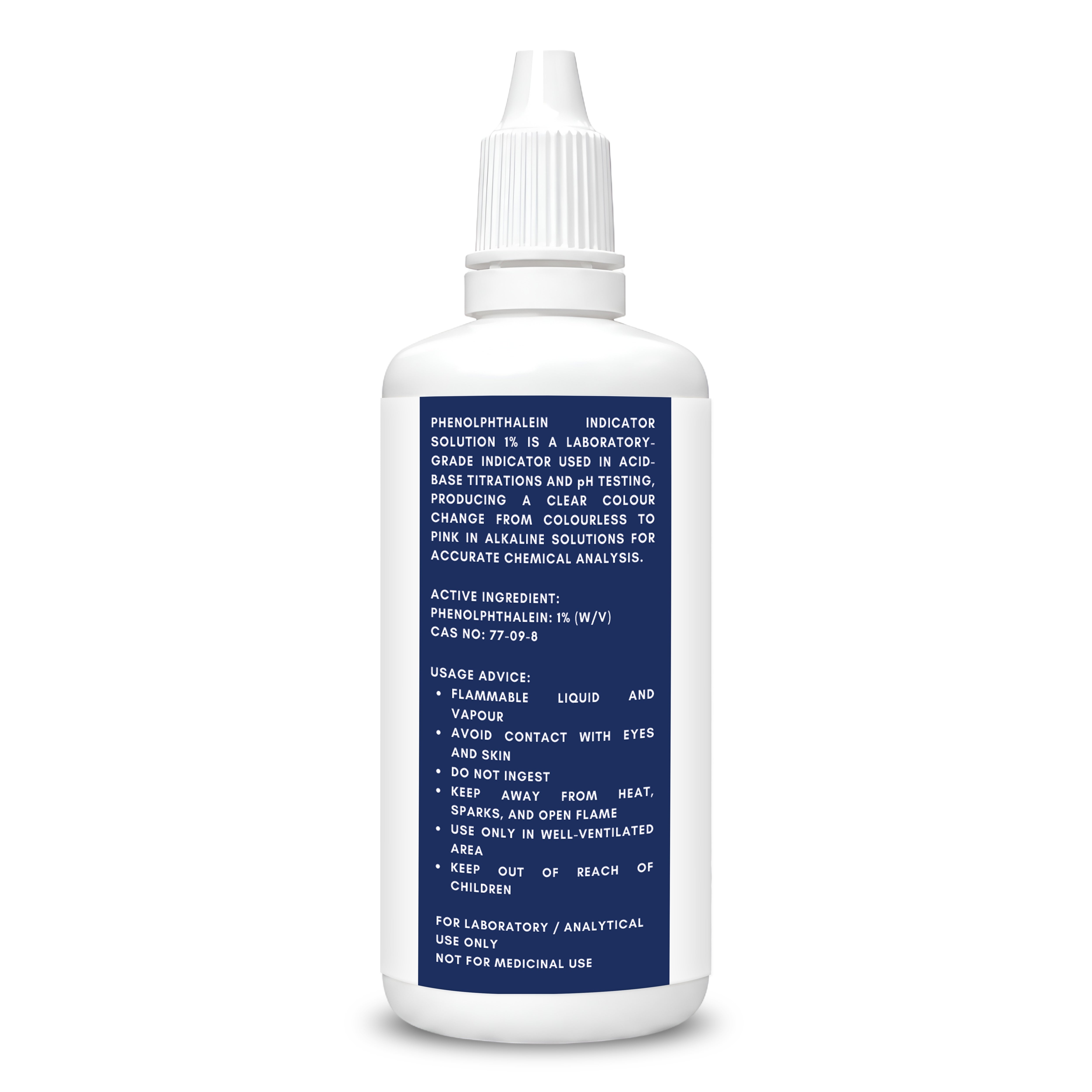 Phenolphthalein Indicator Solution 1% | Laboratory Grade Acid-Base Indicator for Titration, Chemical Analysis & Educational Experiments