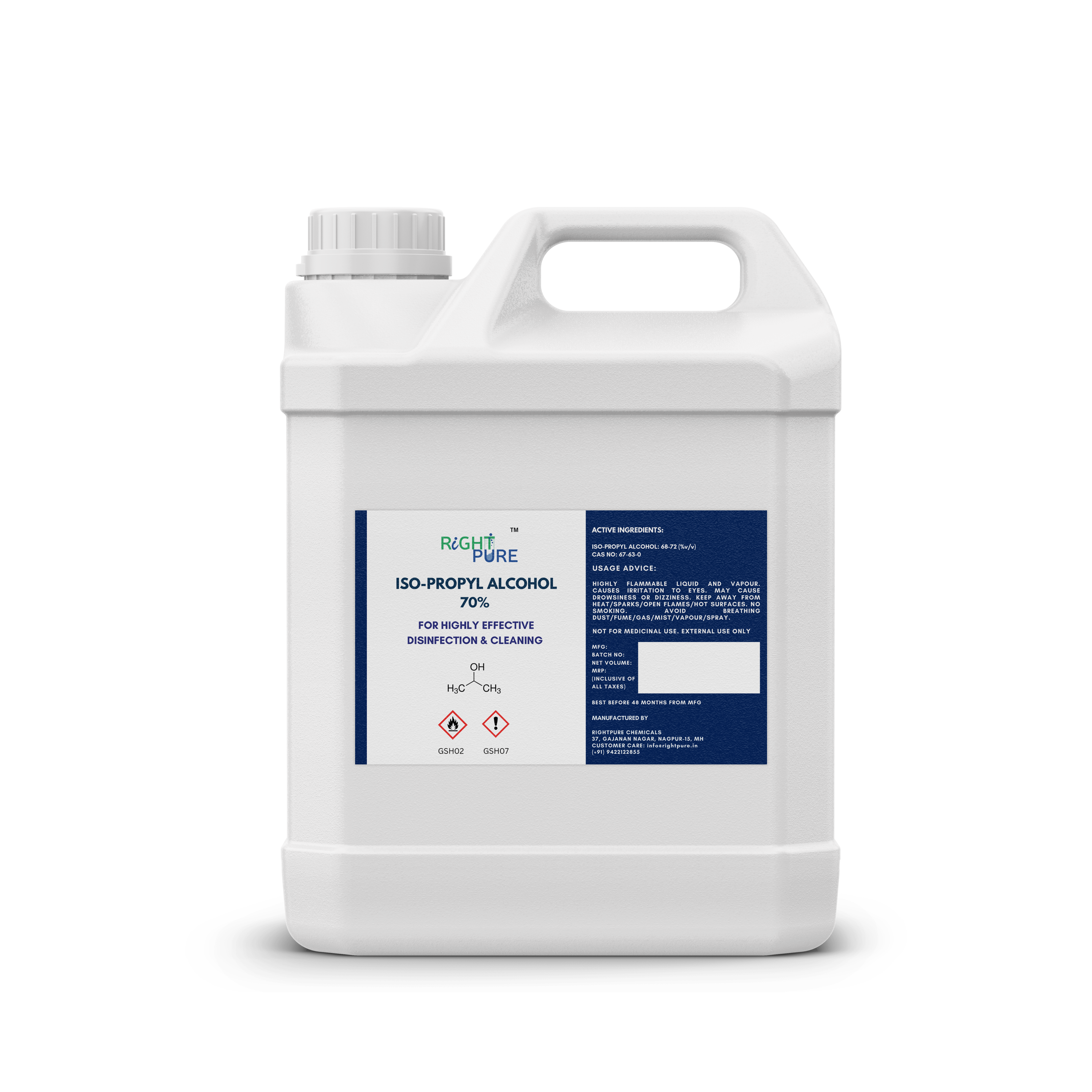 Iso-Propyl Alcohol (IPA) 70% (v/v) (Rubbing Alcohol)