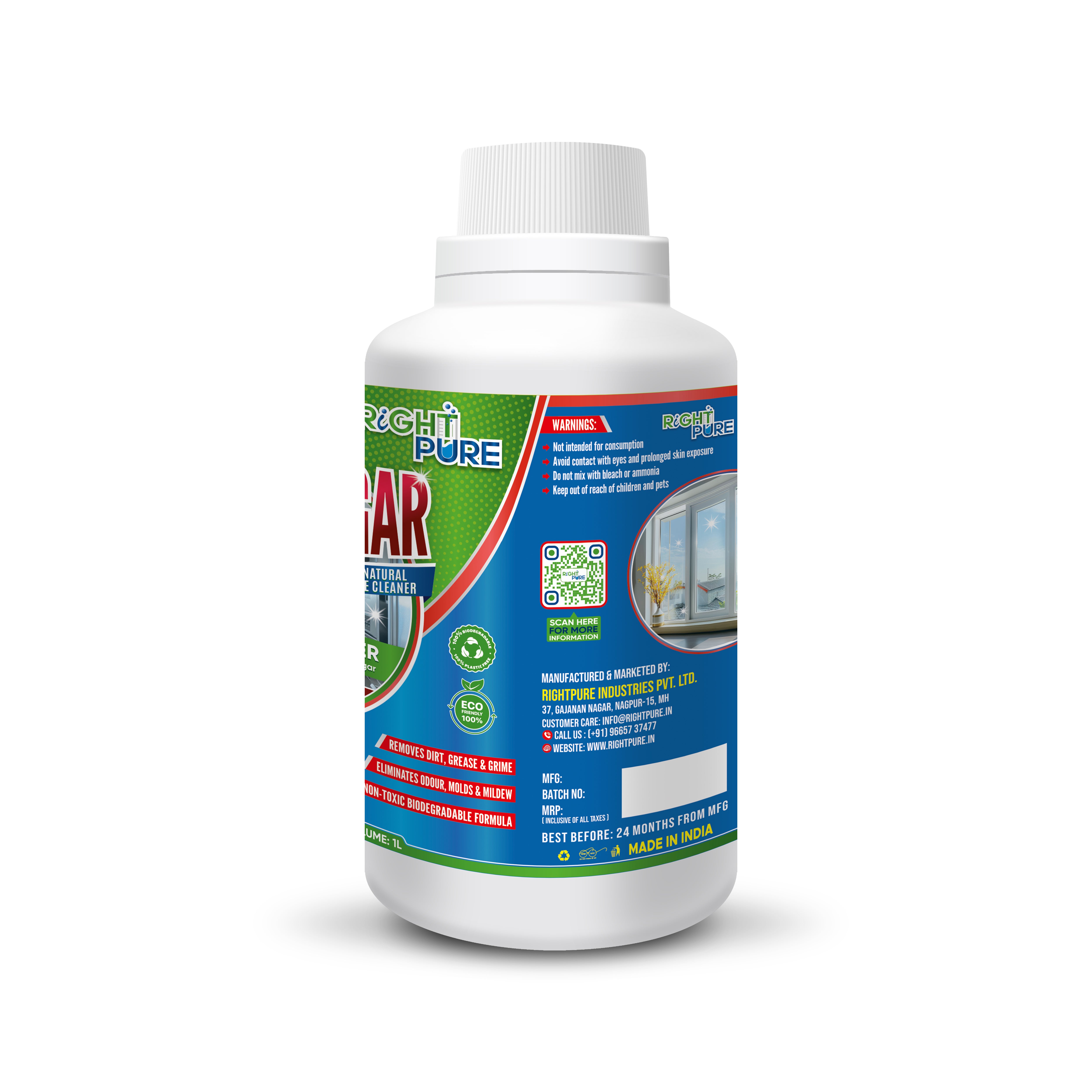 Cleaning Vinegar 20% Strength | Industrial Grade Concentrate | Natural Multi-Purpose Cleaner for Limescale, Rust, Mold, and Tough Stains | Eco-Friendly, Non-Toxic, Biodegradable